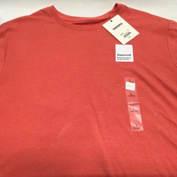 Sonoma Men's Super Soft Tee Large Pink Rum Short Sleeve Crewneck T-Shirt NWT - Picture 7 of 7